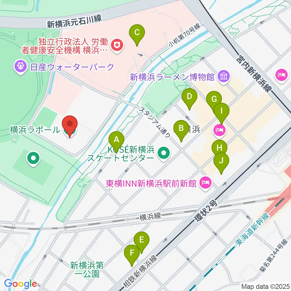 横浜ラポール周辺のカフェ一覧地図