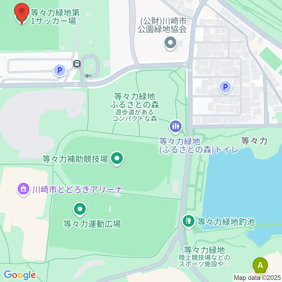 等々力第1・第2サッカー場周辺のカフェ一覧地図