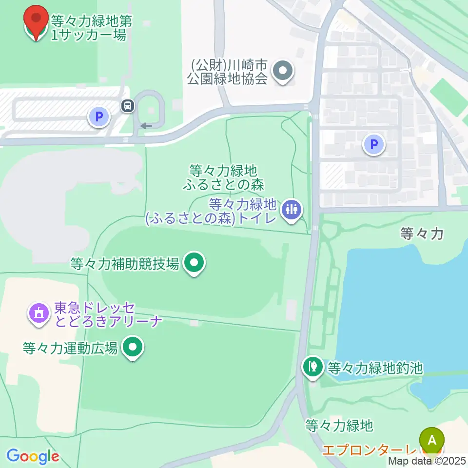 等々力第1・第2サッカー場周辺のカフェ一覧地図