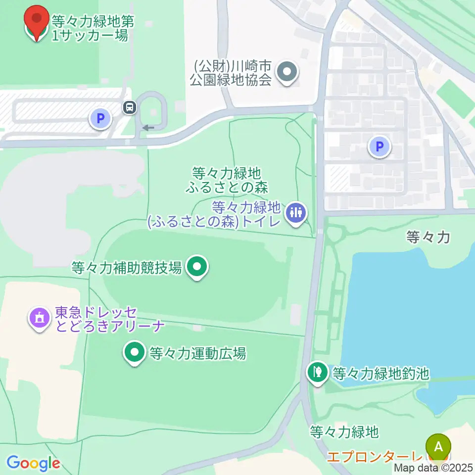 等々力第1・第2サッカー場周辺のカフェ一覧地図