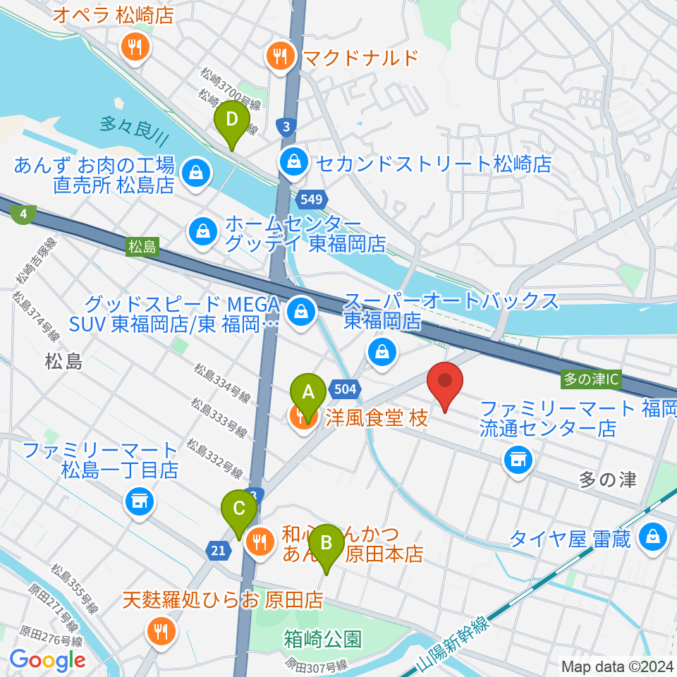 ナイスビームスタジオ周辺のカフェ一覧地図