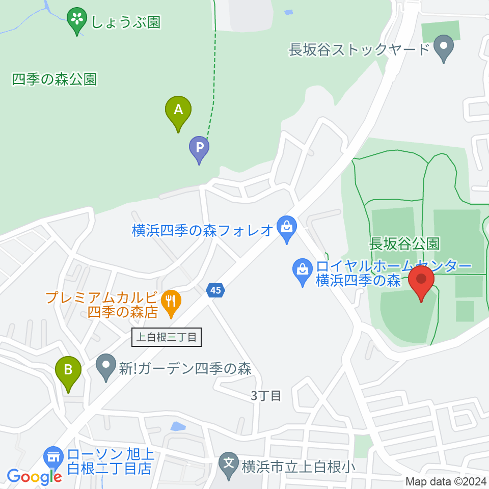 長坂谷公園野球場周辺のカフェ一覧地図