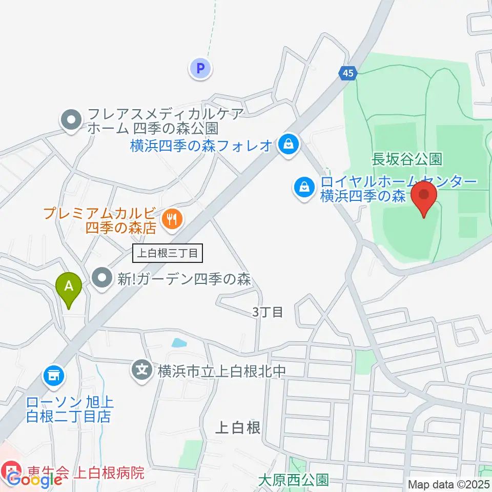 長坂谷公園野球場周辺のカフェ一覧地図