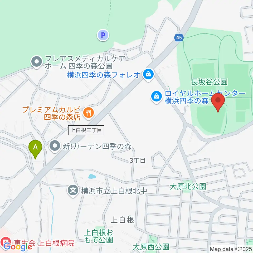 長坂谷公園野球場周辺のカフェ一覧地図