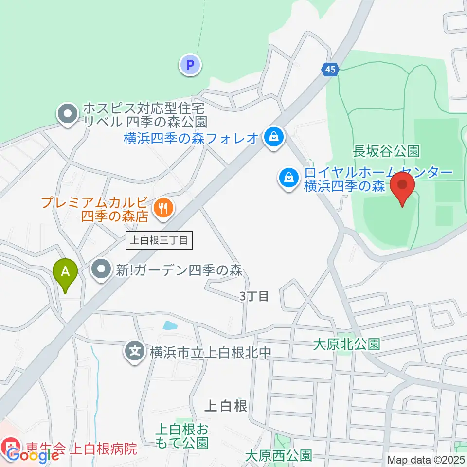 長坂谷公園野球場周辺のカフェ一覧地図