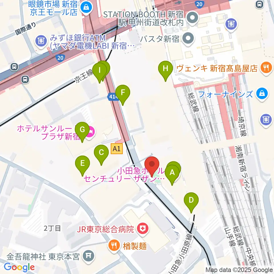 スタジオキーボード周辺のカフェ一覧地図