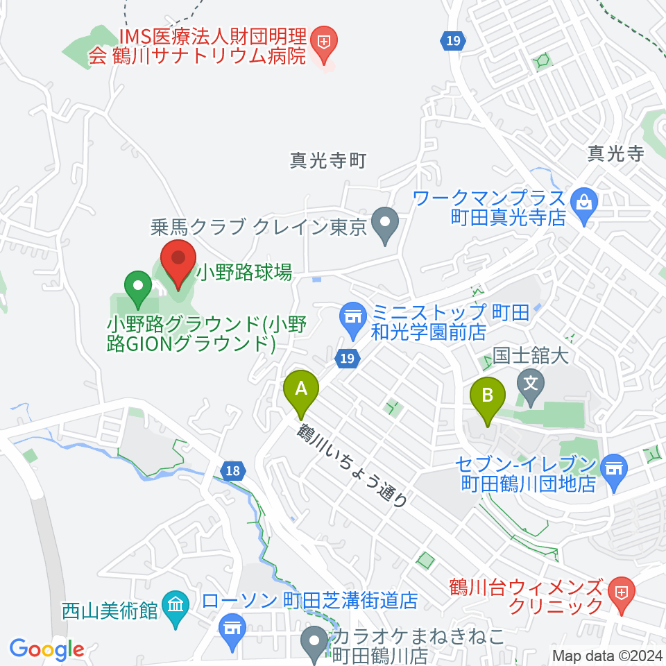 小野路GIONベースボールパーク周辺のカフェ一覧地図