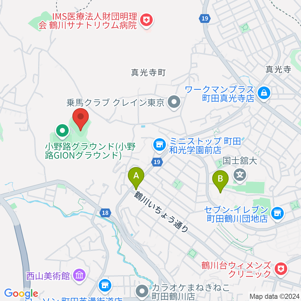 小野路GIONベースボールパーク周辺のカフェ一覧地図