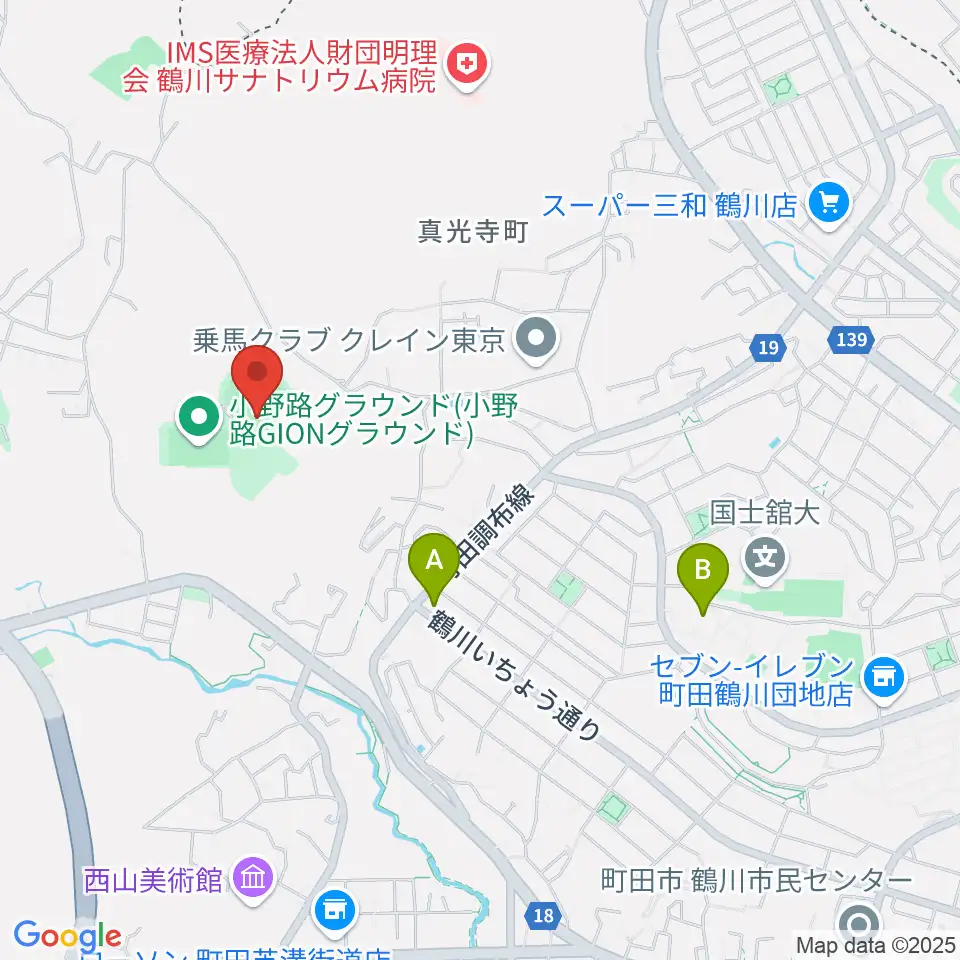 小野路GIONベースボールパーク周辺のカフェ一覧地図