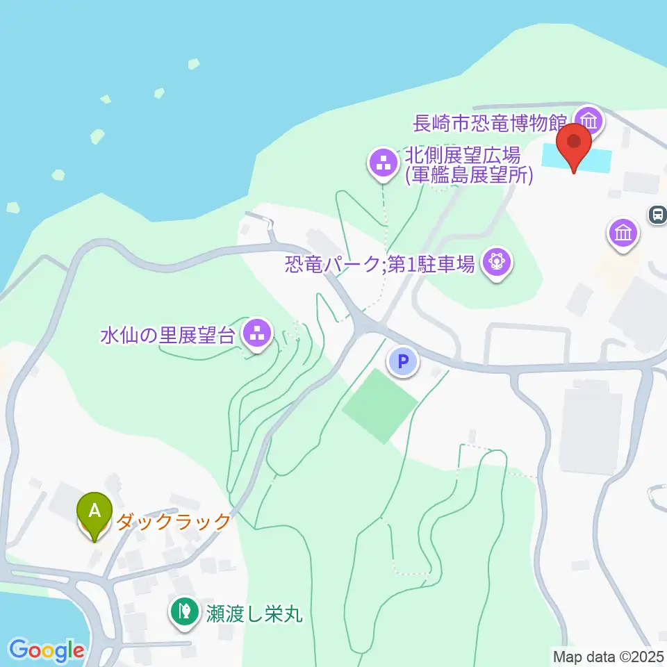 ベネックス恐竜博物館周辺のカフェ一覧地図