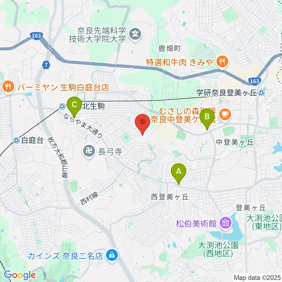 北大和体育施設体育館周辺のカフェ一覧地図