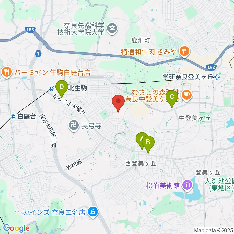 北大和体育施設体育館周辺のカフェ一覧地図