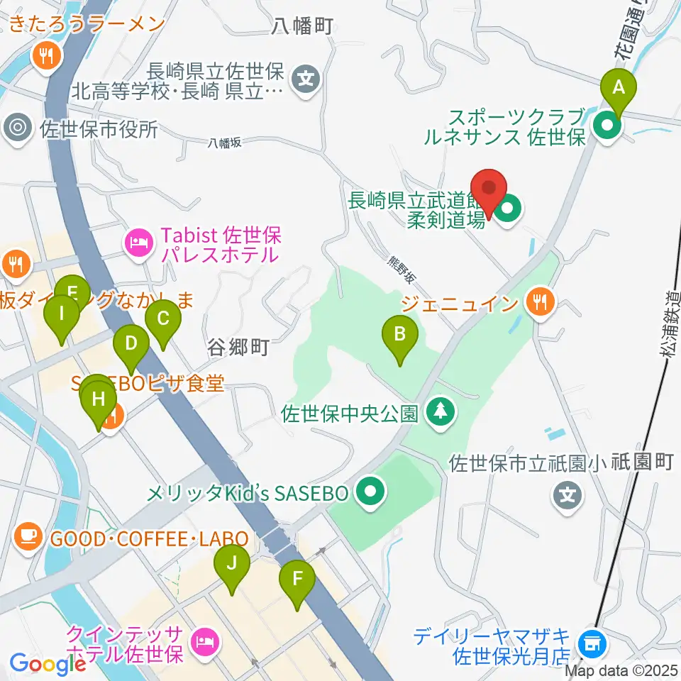 長崎県立武道館周辺のカフェ一覧地図