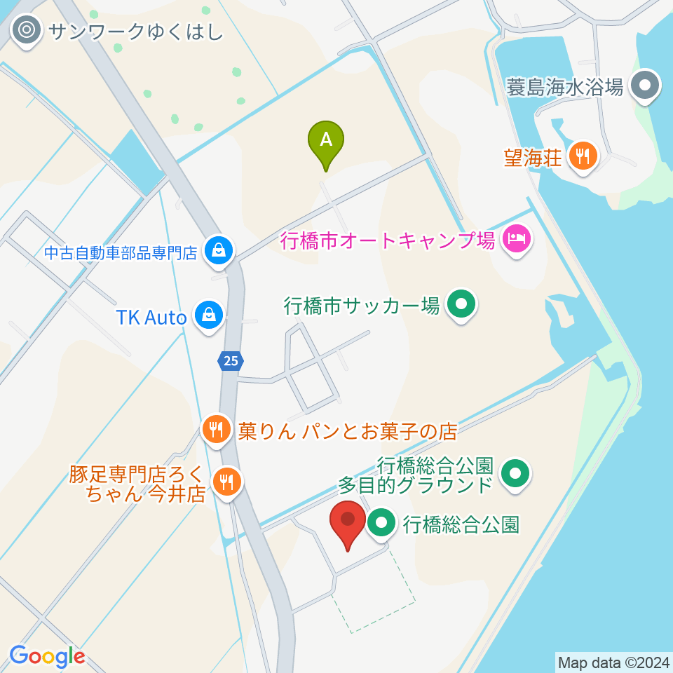 行橋市民体育館周辺のカフェ一覧地図