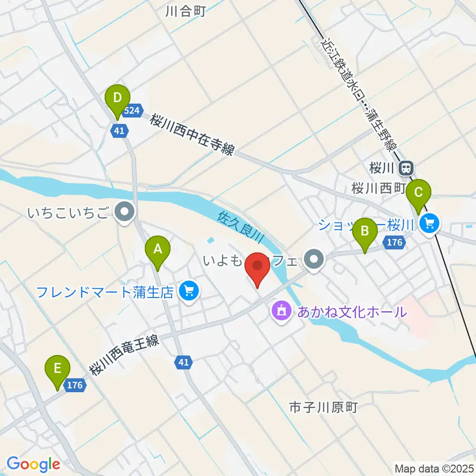 東近江市蒲生体育館周辺のカフェ一覧地図