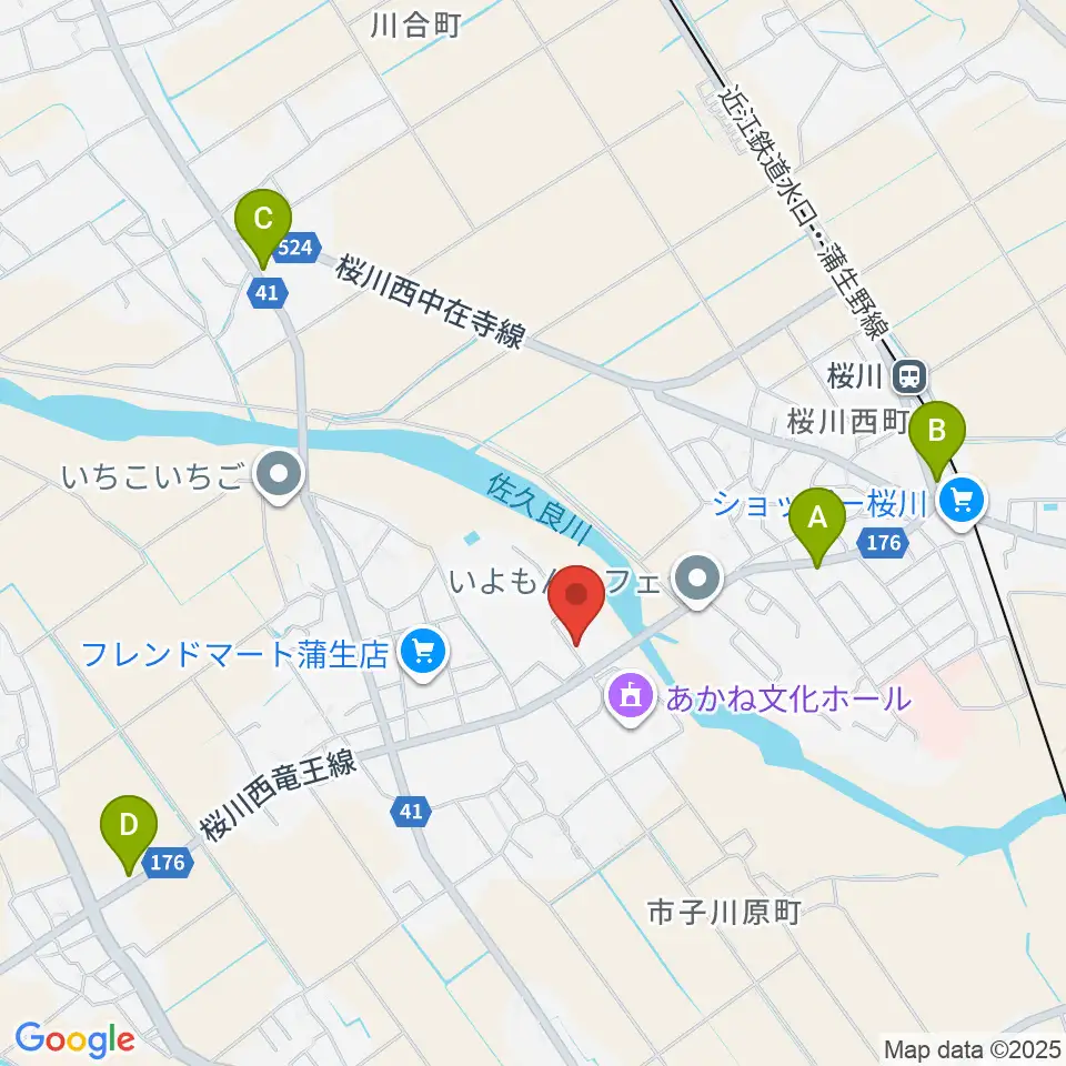 東近江市蒲生体育館周辺のカフェ一覧地図