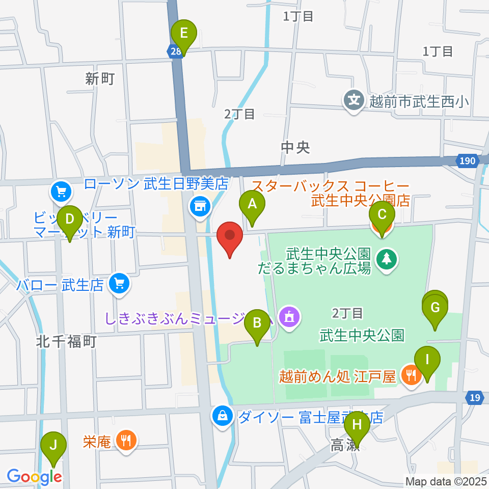 越前市アイシンスポーツアリーナ周辺のカフェ一覧地図