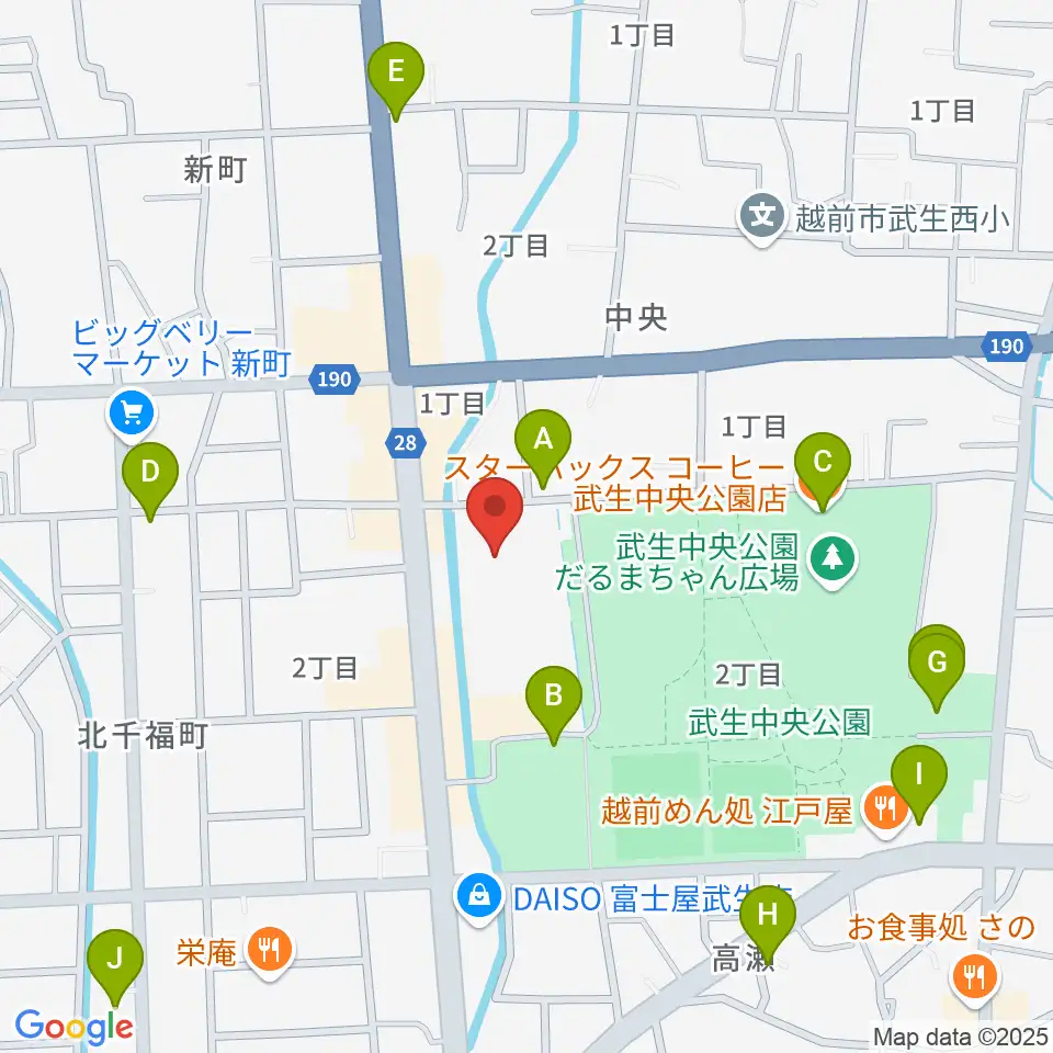 越前市アイシンスポーツアリーナ周辺のカフェ一覧地図