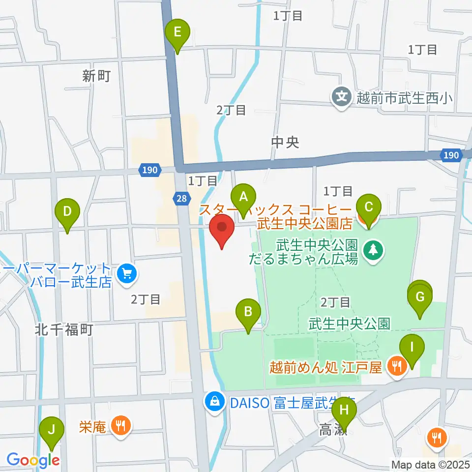 越前市アイシンスポーツアリーナ周辺のカフェ一覧地図