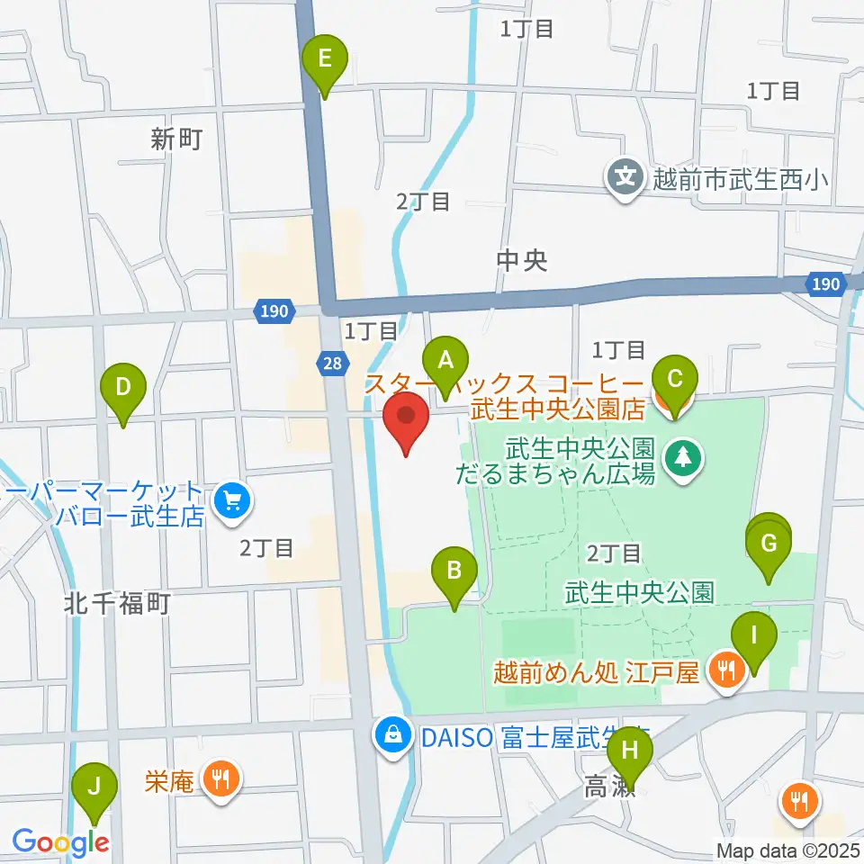 越前市アイシンスポーツアリーナ周辺のカフェ一覧地図
