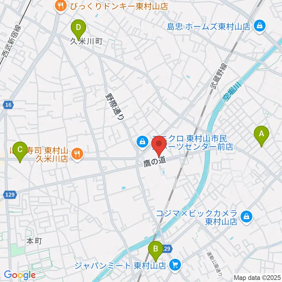 TAC東村山スポーツセンター周辺のカフェ一覧地図