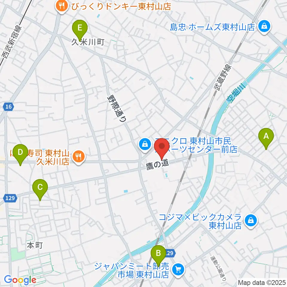TAC東村山スポーツセンター周辺のカフェ一覧地図