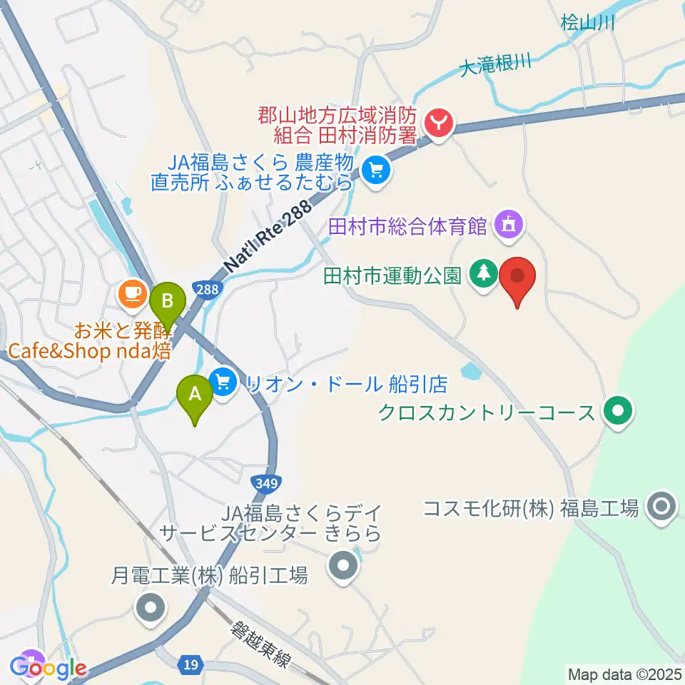 田村市陸上競技場周辺のカフェ一覧地図