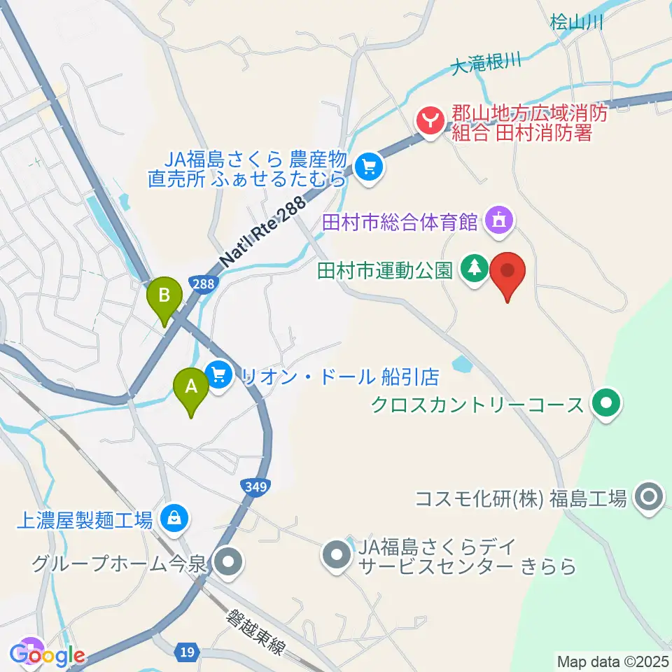 田村市陸上競技場周辺のカフェ一覧地図