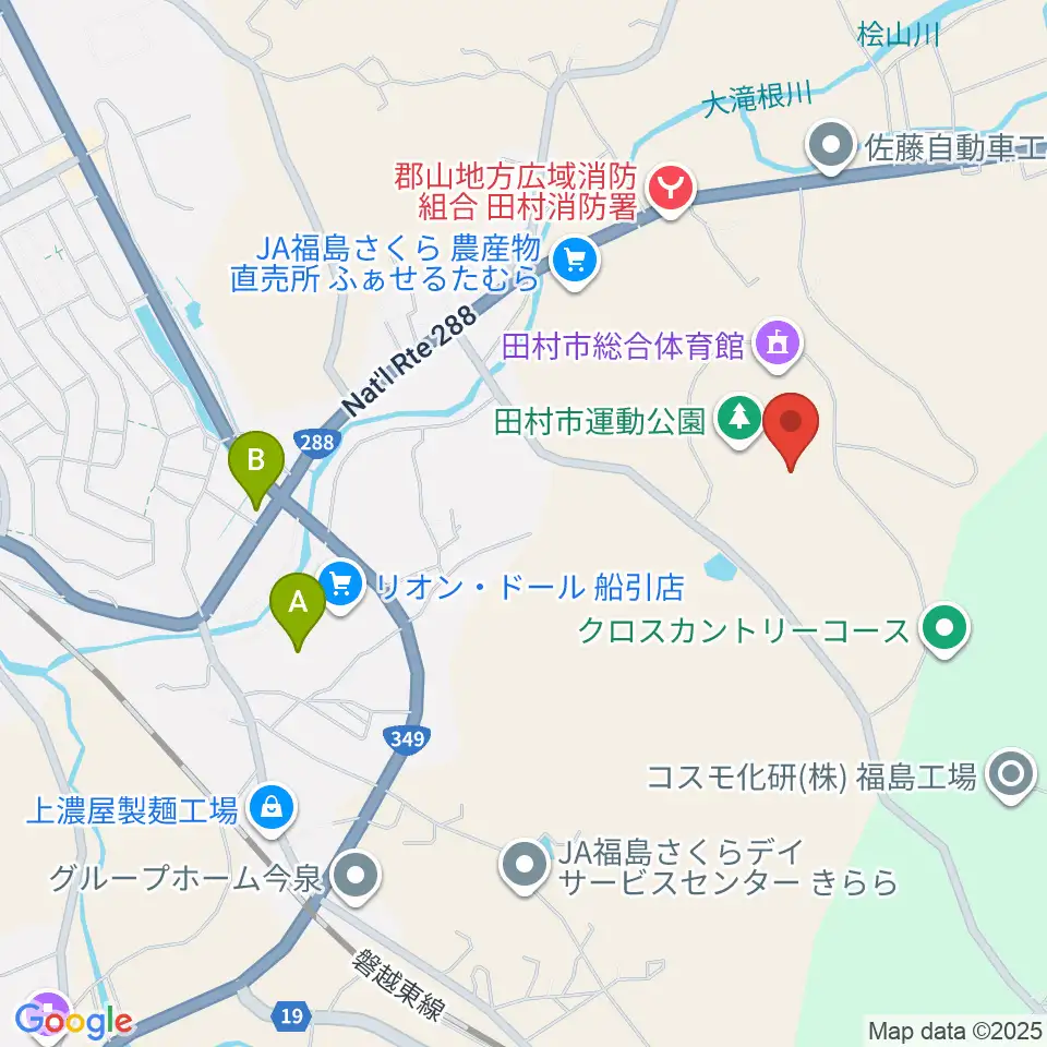 田村市陸上競技場周辺のカフェ一覧地図
