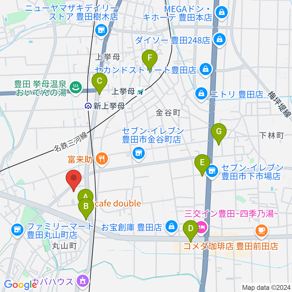 ロッキン豊田店周辺のカフェ一覧地図