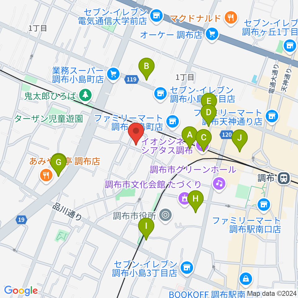 サン・ミュージックスタジオ周辺のカフェ一覧地図