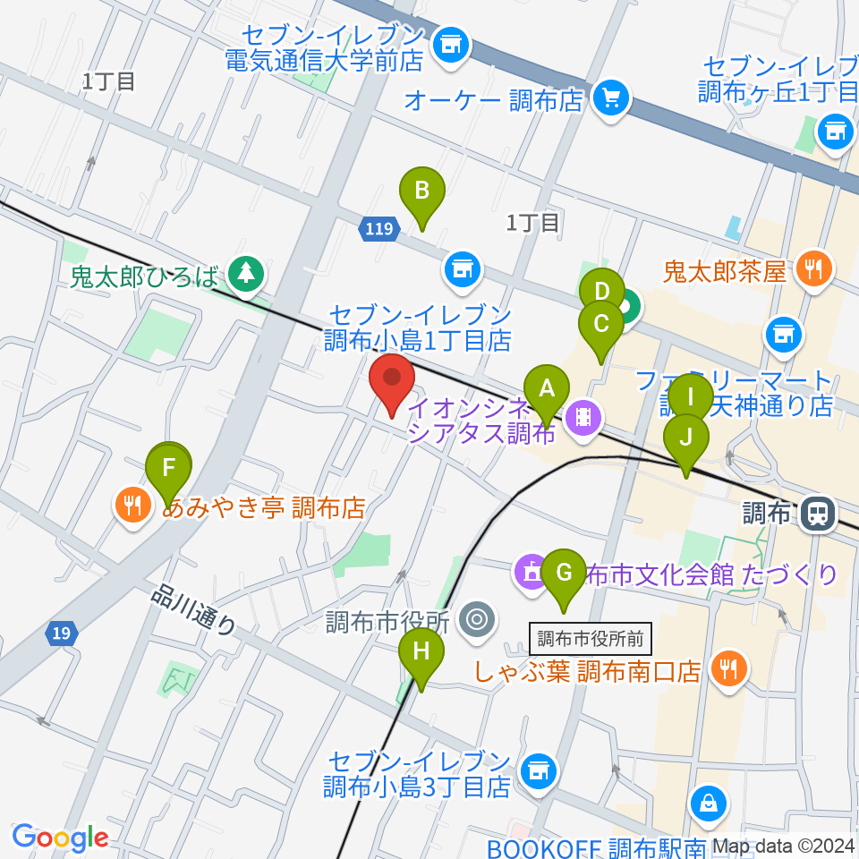 サン・ミュージックスタジオ周辺のカフェ一覧地図