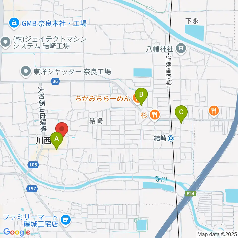 川西文化会館周辺のカフェ一覧地図