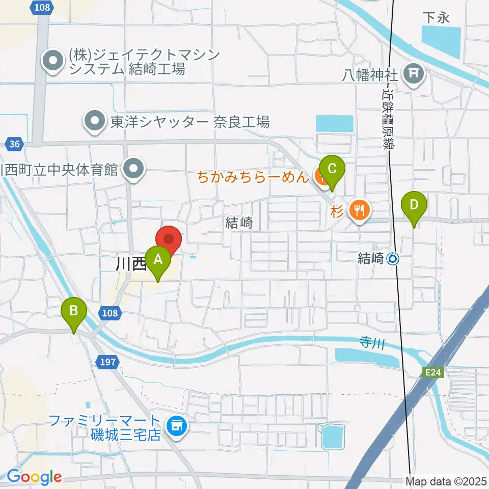 川西文化会館周辺のカフェ一覧地図