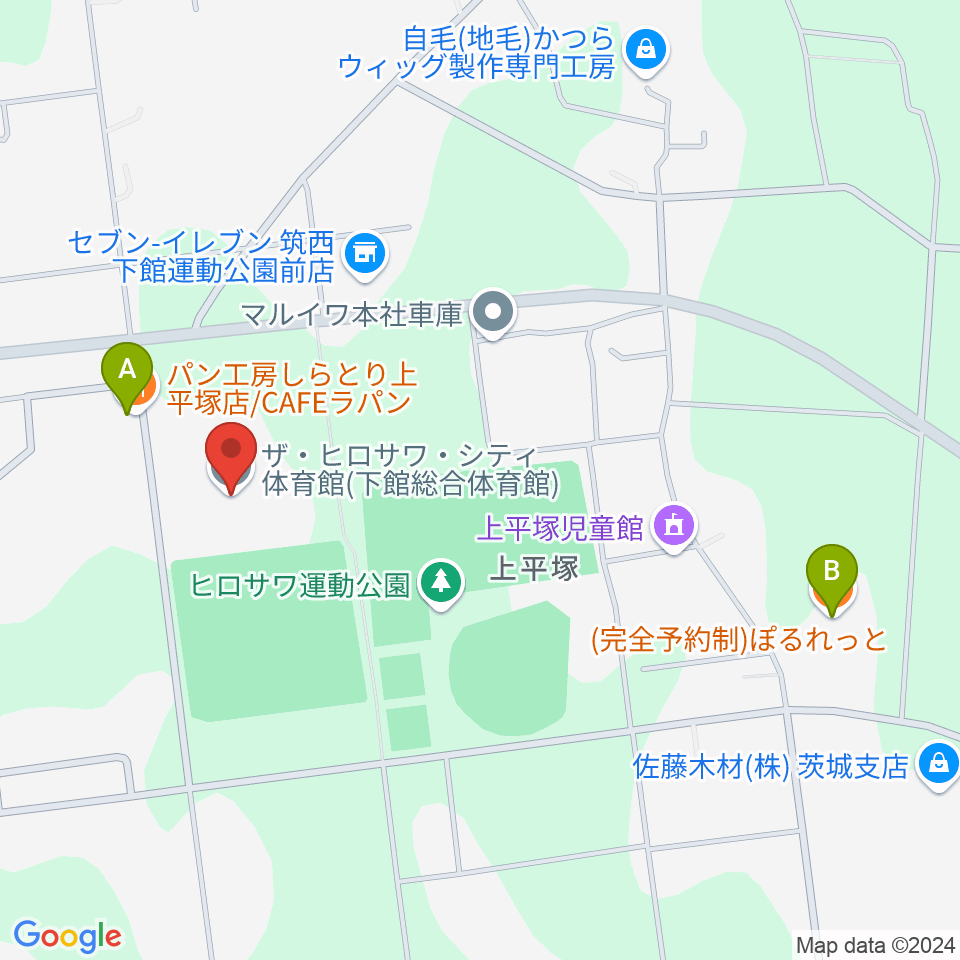 ザ・ヒロサワ・シティ体育館周辺のカフェ一覧地図