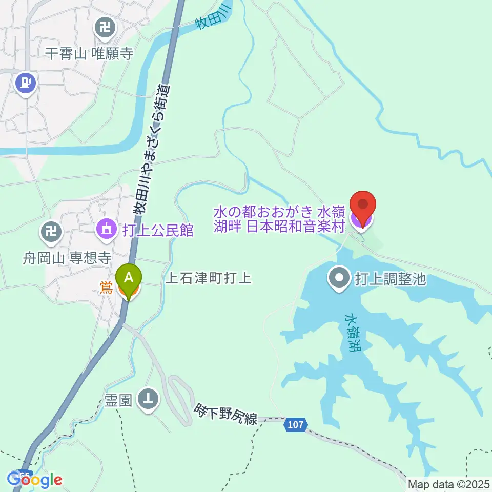 日本昭和音楽村 江口夜詩記念館周辺のカフェ一覧地図