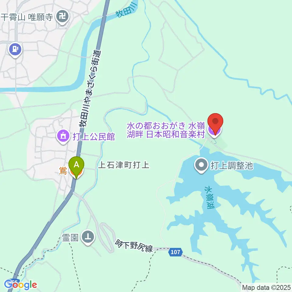 日本昭和音楽村 江口夜詩記念館周辺のカフェ一覧地図