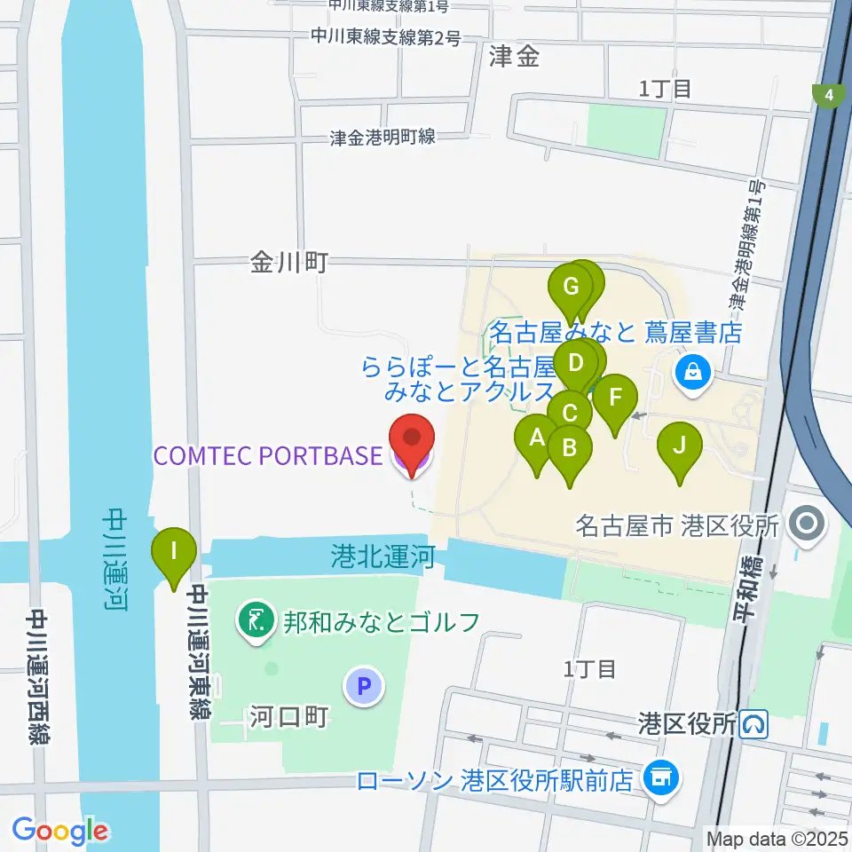 コムテックポートベース周辺のカフェ一覧地図