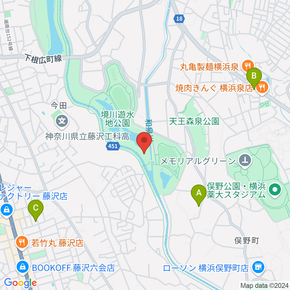 境川遊水地公園野球場周辺のカフェ一覧地図