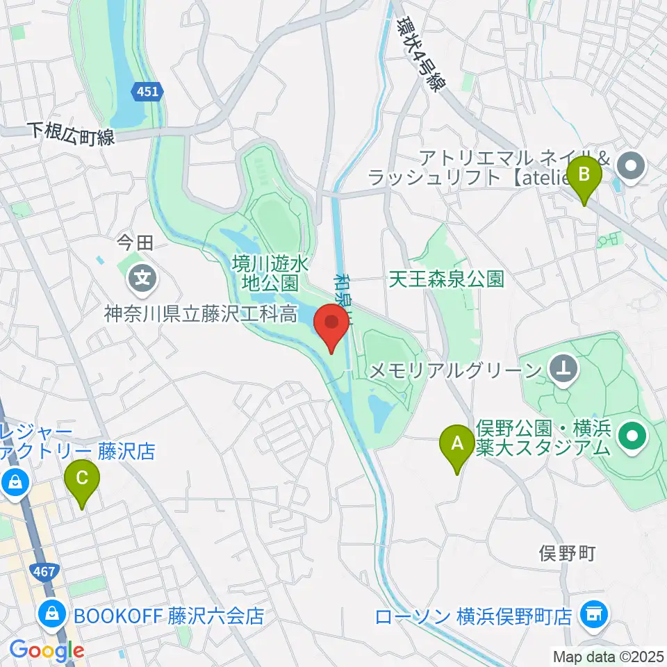 境川遊水地公園野球場周辺のカフェ一覧地図