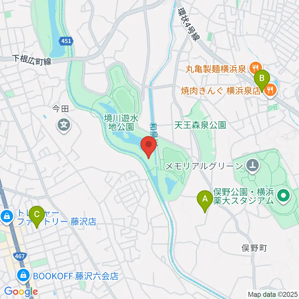境川遊水地公園野球場周辺のカフェ一覧地図
