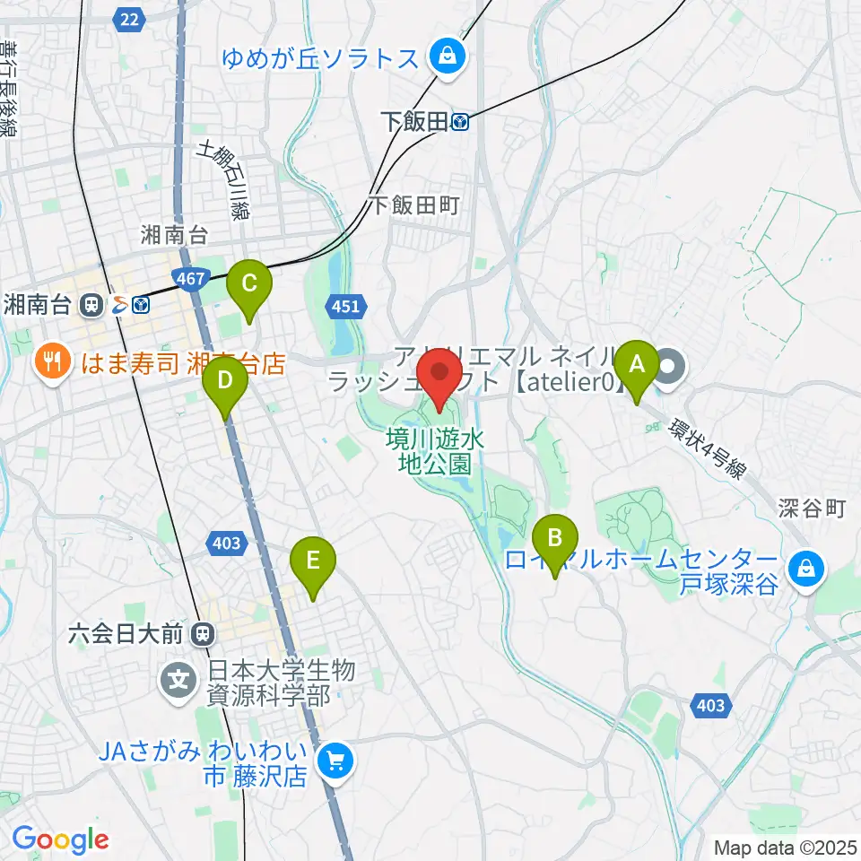 境川遊水地公園多目的グラウンド周辺のカフェ一覧地図