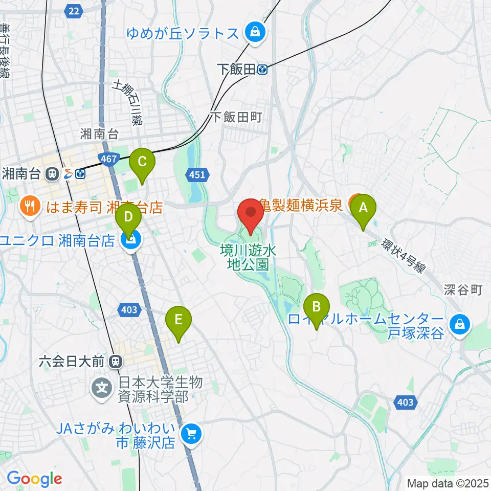 境川遊水地公園多目的グラウンド周辺のカフェ一覧地図