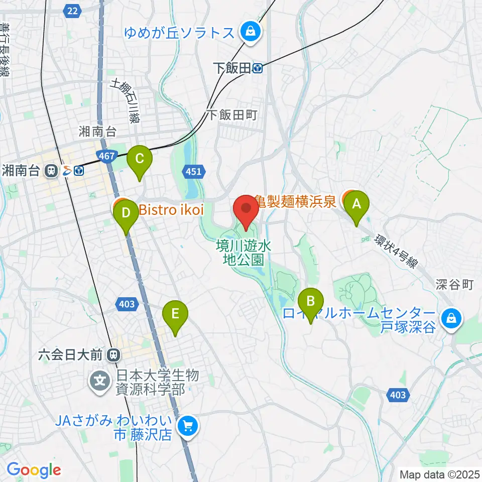 境川遊水地公園多目的グラウンド周辺のカフェ一覧地図
