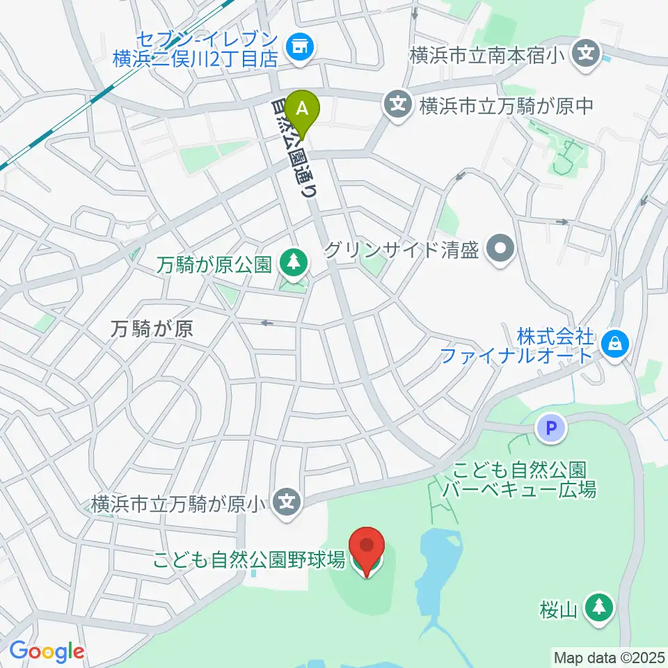 こども自然公園野球場周辺のカフェ一覧地図