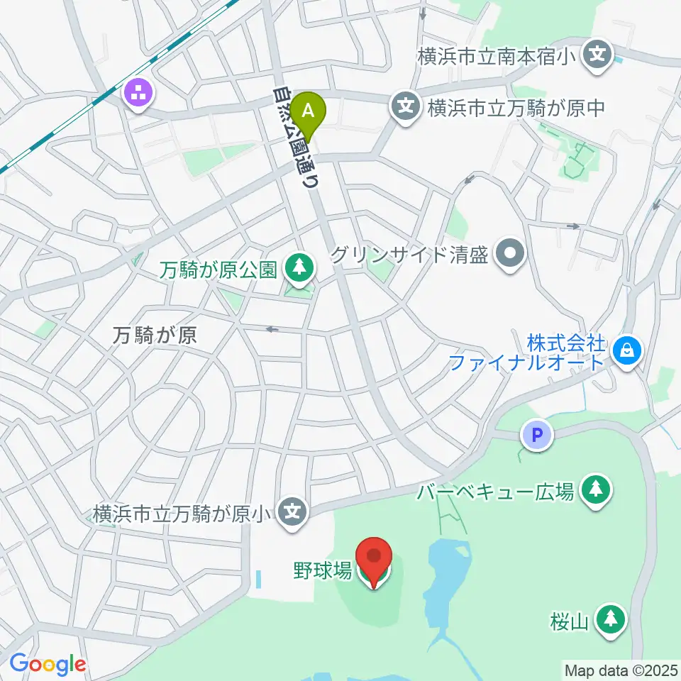 こども自然公園野球場周辺のカフェ一覧地図