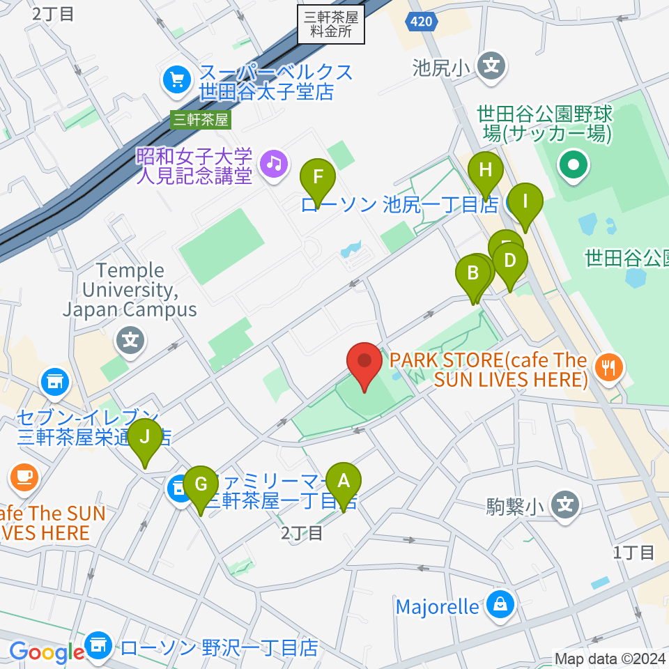 こどものひろば公園 少年野球場周辺のカフェ一覧地図