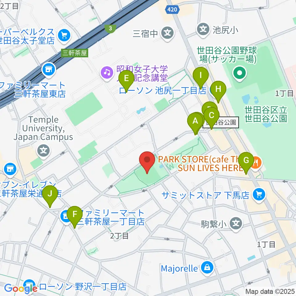 こどものひろば公園 少年野球場周辺のカフェ一覧地図
