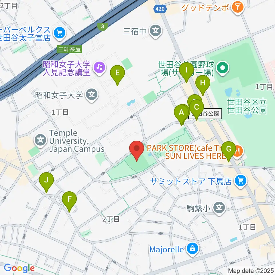 こどものひろば公園 少年野球場周辺のカフェ一覧地図