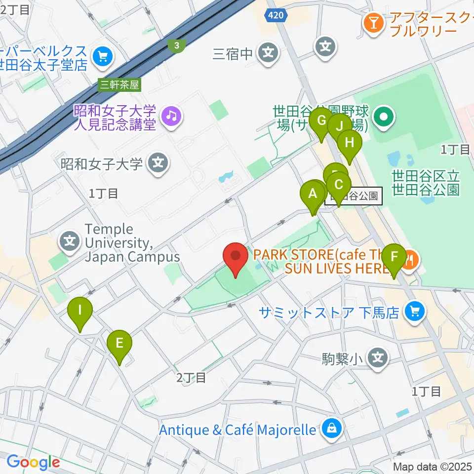 こどものひろば公園 少年野球場周辺のカフェ一覧地図